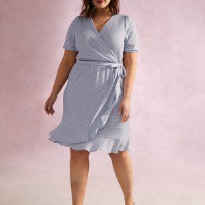 Addition Elle - Printed Short-Sleeve Wrap Dress